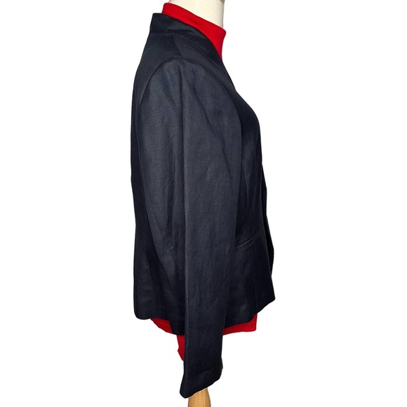 Calvin Klein women's black blazer open front shoulder pads 22W - Picture 6 of 10